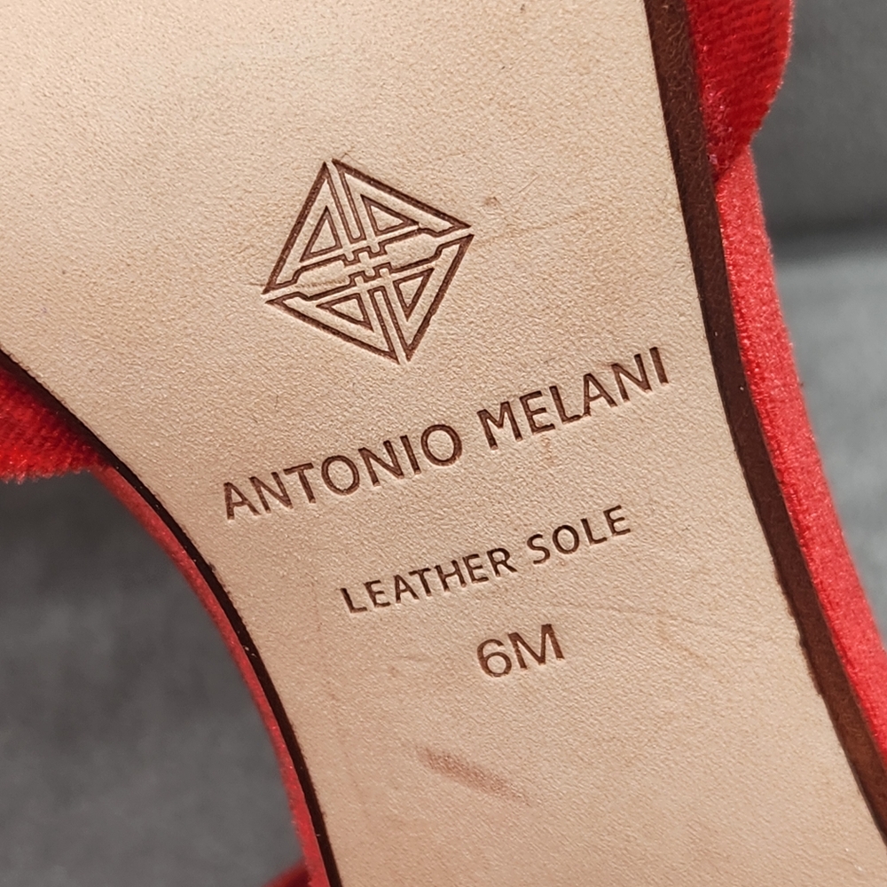 Antonio Melani Slingback Pumps 6 Red Scarlet Velvet Gentry Bow Pointy New $110 - Picture 15 of 15